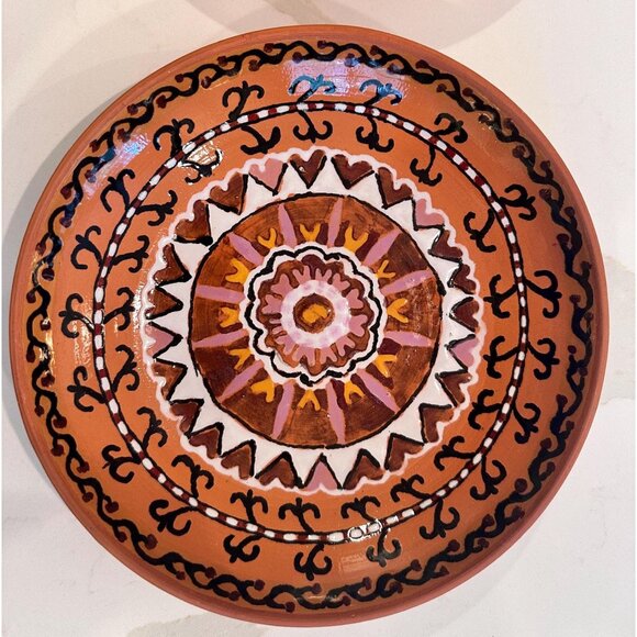 Vtg Set of 2 Hand Painted Folk Art Plates - Picture 4 of 6